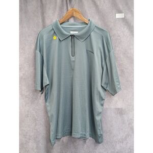 Columbia Omni-Wick Mens XXL Blue Gray Quarter Zip Short Sleeve Polo Shirt